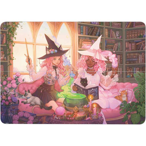 Pink Anime Witch Girls in Library with Cats by Ivy Dolamore Surface Laptop Studio Skin